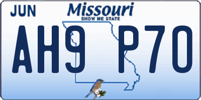 MO license plate AH9P7O
