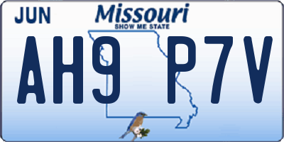 MO license plate AH9P7V