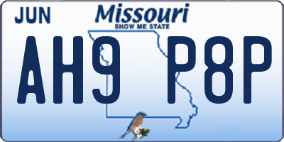 MO license plate AH9P8P