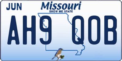 MO license plate AH9Q0B