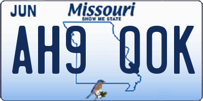 MO license plate AH9Q0K