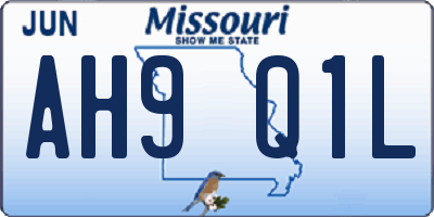 MO license plate AH9Q1L