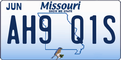 MO license plate AH9Q1S