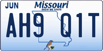 MO license plate AH9Q1T