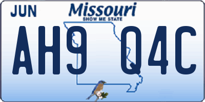 MO license plate AH9Q4C