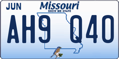 MO license plate AH9Q4O