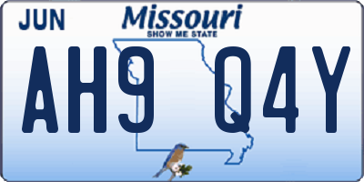 MO license plate AH9Q4Y