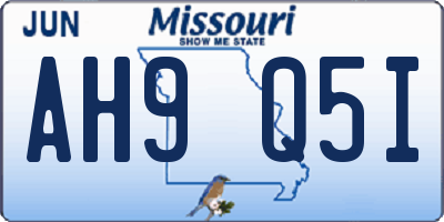 MO license plate AH9Q5I