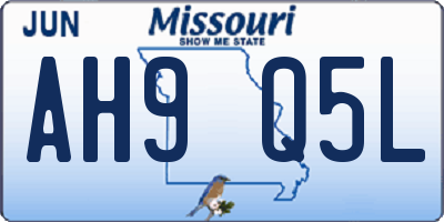 MO license plate AH9Q5L