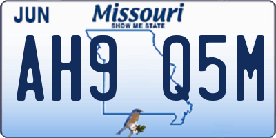MO license plate AH9Q5M