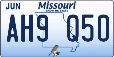 MO license plate AH9Q5O