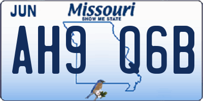 MO license plate AH9Q6B