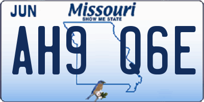 MO license plate AH9Q6E