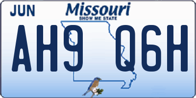 MO license plate AH9Q6H