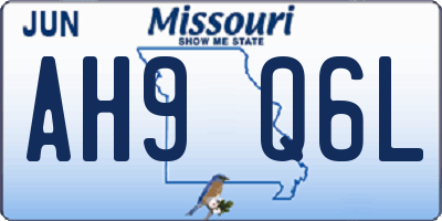 MO license plate AH9Q6L