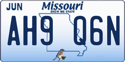 MO license plate AH9Q6N