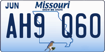 MO license plate AH9Q6O