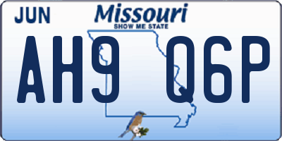 MO license plate AH9Q6P