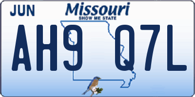 MO license plate AH9Q7L