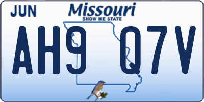 MO license plate AH9Q7V