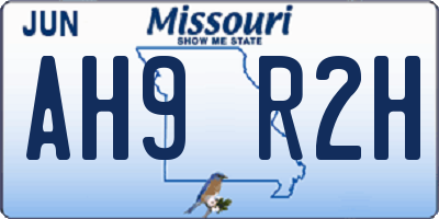 MO license plate AH9R2H