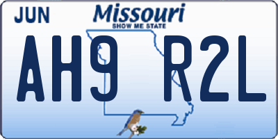 MO license plate AH9R2L
