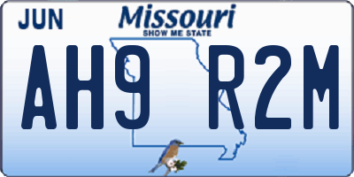 MO license plate AH9R2M