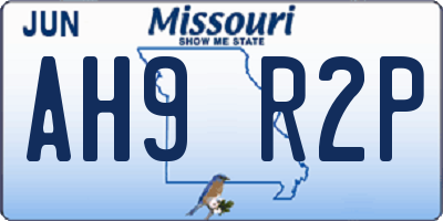 MO license plate AH9R2P