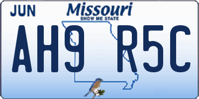 MO license plate AH9R5C