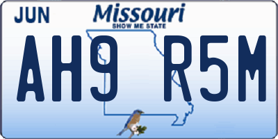 MO license plate AH9R5M