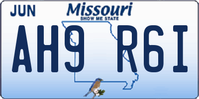 MO license plate AH9R6I
