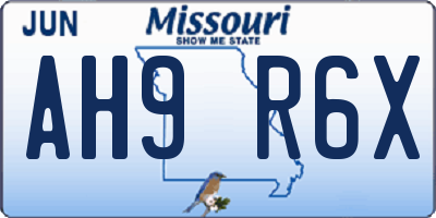 MO license plate AH9R6X