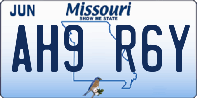 MO license plate AH9R6Y