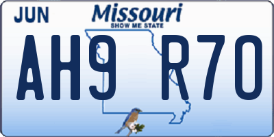 MO license plate AH9R7O