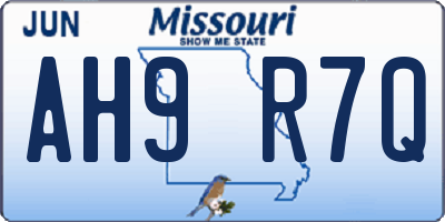 MO license plate AH9R7Q