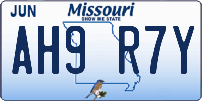 MO license plate AH9R7Y