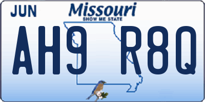 MO license plate AH9R8Q