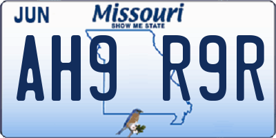 MO license plate AH9R9R