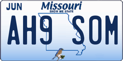 MO license plate AH9S0M