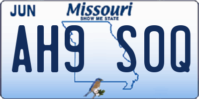 MO license plate AH9S0Q
