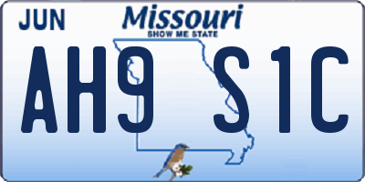 MO license plate AH9S1C