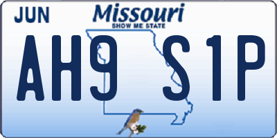MO license plate AH9S1P