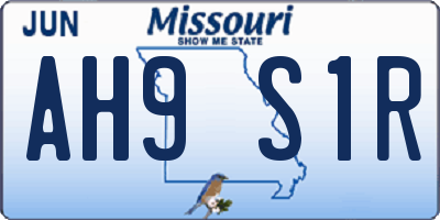 MO license plate AH9S1R