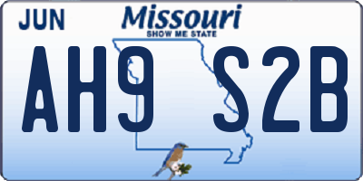 MO license plate AH9S2B