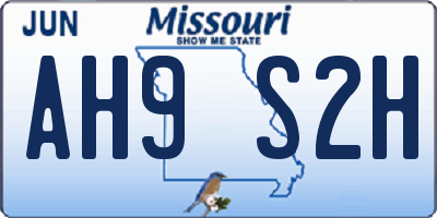 MO license plate AH9S2H