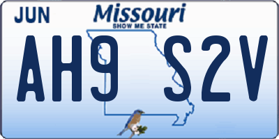 MO license plate AH9S2V