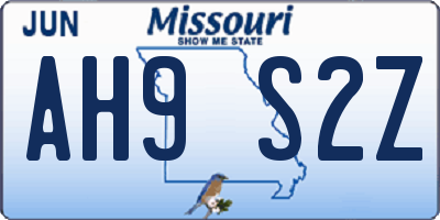 MO license plate AH9S2Z
