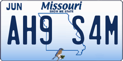 MO license plate AH9S4M