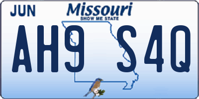 MO license plate AH9S4Q