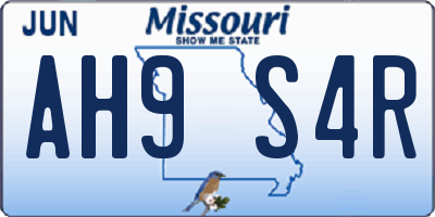 MO license plate AH9S4R